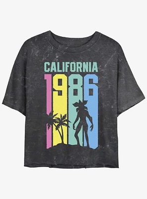 Stranger Things California Demogorgon Mineral Wash Crop Girls T-Shirt
