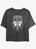 Stranger Things Demobat Slayer Mineral Wash Crop Girls T-Shirt