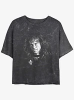 Stranger Things Eddie Munson Portrait Mineral Wash Crop Girls T-Shirt