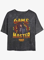 Stranger Things Game Master Eddie Munson Mineral Wash Crop Girls T-Shirt