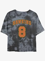 Stranger Things Hawkins Eight Mineral Wash Crop Girls T-Shirt