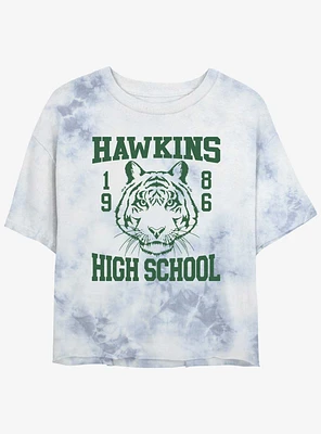 Stranger Things Hawkins High School 1986 Mineral Wash Crop Girls T-Shirt