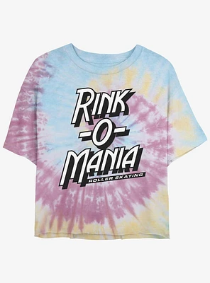 Stranger Things Rink-O-Mania Logo Tie-Dye Crop Girls T-Shirt