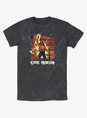Stranger Things Eddie Munson Rock God Mineral Wash T-Shirt