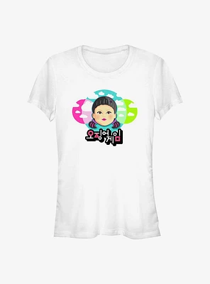 Squid Game Cartoon Young-Hee Doll Girls T-Shirt