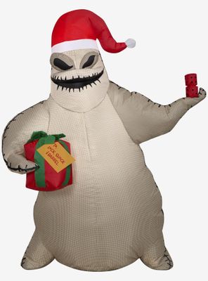 The Nightmare Before Christmas Oogie Boogie With Santa Hat And Present Airblown