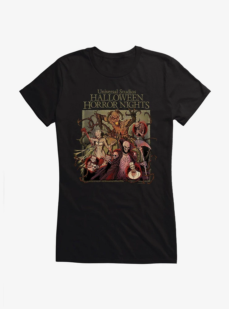 Halloween Horror Nights Monsters Group Photo Girls T-Shirt