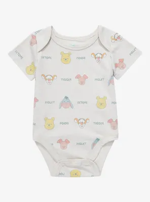 Disney Winnie the Pooh Baby Bear & Friends Allover Print Infant One-Piece - BoxLunch Exclusive
