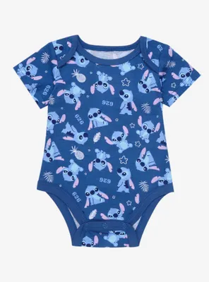 Disney Lilo & Stitch Poses Allover Print Infant One-Piece - BoxLunch Exclusive