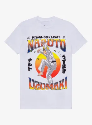 Naruto Shippuden x Cobra Kai Uzumaki Miyagi-Do Sunset Portrait T-Shirt - BoxLunch Exclusive