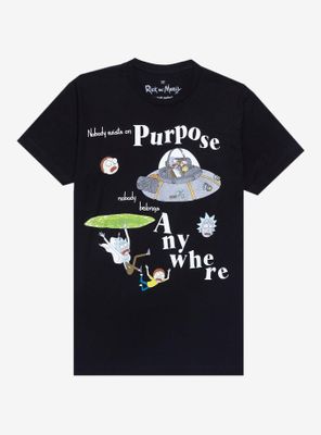 Rick & Morty Nobody Exists on Purpose Spaceship T-Shirt - BoxLunch Exclusive