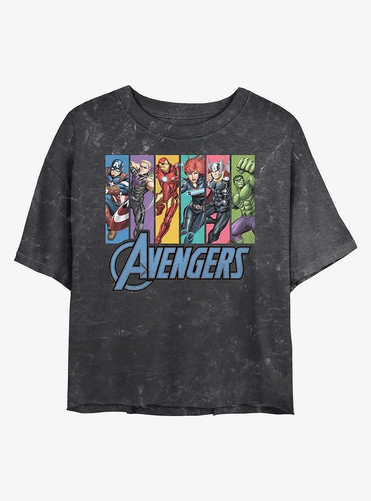 Marvel Avengers Unite Mineral Wash Crop Girls T-Shirt