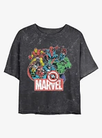 Marvel Avengers Heroes of Today Mineral Wash Crop Girls T-Shirt