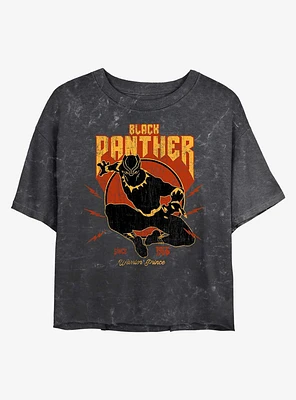 Marvel Black Panther Warrior Prince Mineral Wash Crop Girls T-Shirt