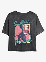 Marvel Captain 90's Mineral Wash Crop Girls T-Shirt