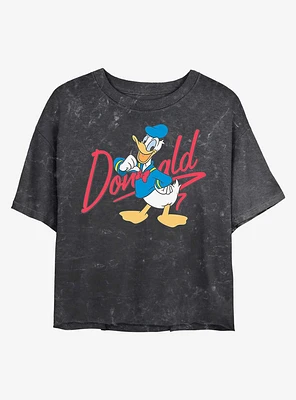 Disney Donald Duck Signature Mineral Wash Crop Girls T-Shirt