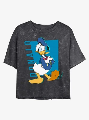 Disney Mickey Mouse Donald Pop Mineral Wash Crop Girls T-Shirt