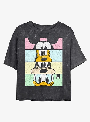 Disney Mickey Mouse Eyes On You Mineral Wash Crop Girls T-Shirt