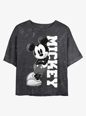Disney Mickey Mouse Lean Mineral Wash Crop Girls T-Shirt