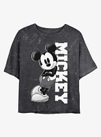 Disney Mickey Mouse Lean Mineral Wash Crop Girls T-Shirt