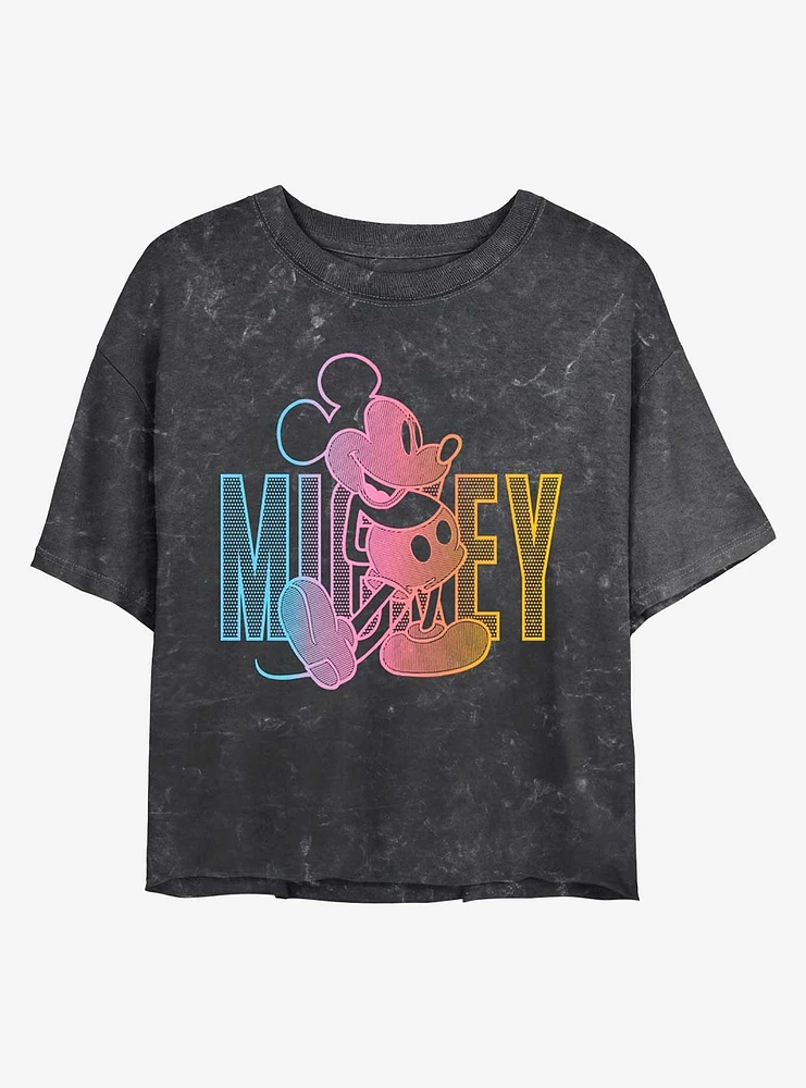 Disney Mickey Mouse Pose Mineral Wash Crop Girls T-Shirt