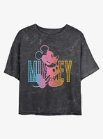 Disney Mickey Mouse Pose Mineral Wash Crop Girls T-Shirt