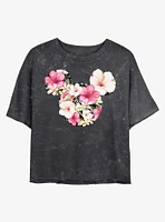 Disney Mickey Mouse Tropical Mineral Wash Crop Girls T-Shirt