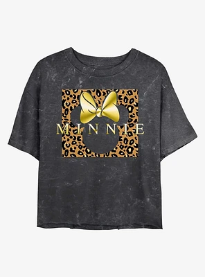 Disney Minnie Mouse Leopard Mineral Wash Crop Girls T-Shirt