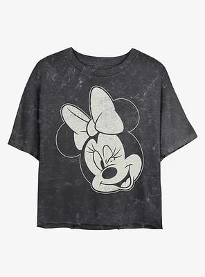 Disney Minnie Mouse Wink Mineral Wash Crop Girls T-Shirt