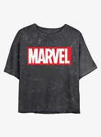 Marvel Logo Mineral Wash Crop Girls T-Shirt