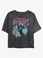 Marvel Retro Avengers Mineral Wash Crop Girls T-Shirt