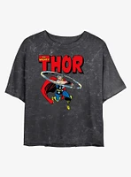 Marvel Thor Throw Mineral Wash Crop Girls T-Shirt