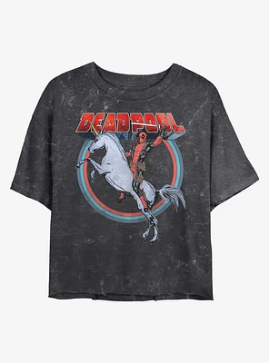 Marvel Unicorn Mineral Wash Crop Girls T-Shirt