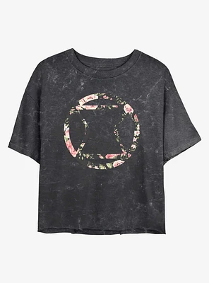 Marvel Widow Rose Mineral Wash Crop Girls T-Shirt