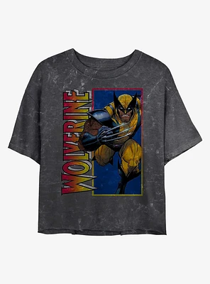 Marvel Wolverine Classic Mineral Wash Crop Girls T-Shirt