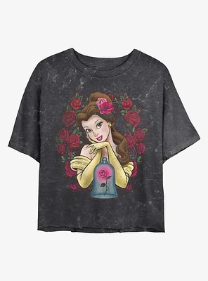 Disney Beauty and the Beast Rose Belle Mineral Wash Crop Girls T-Shirt