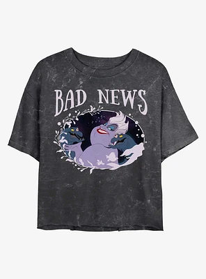 Disney Princesses Ursula Bad News Mineral Wash Crop Girls T-Shirt