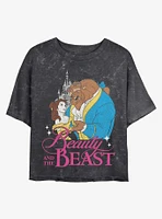 Disney Princesses Beauty and the Beast Classic Mineral Wash Crop Girls T-Shirt