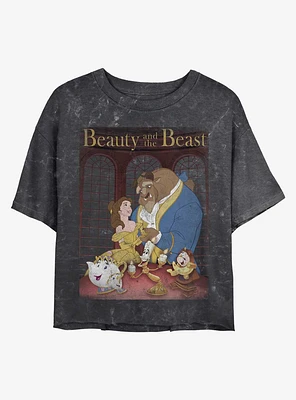 Disney Princesses Beauty Poster Mineral Wash Crop Girls T-Shirt