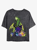 Disney Princesses Dragon Form Mineral Wash Crop Girls T-Shirt
