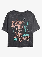 Disney Princesses Dreams Come True New Orleans Mineral Wash Crop Girls T-Shirt
