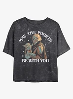 Star Wars The Mandalorian May Fourth Be With You Mineral Wash Crop Girls T-Shirt