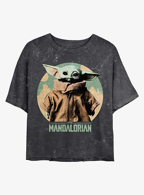 Star Wars The Mandalorian Grogu Child Mineral Wash Crop Girls T-Shirt