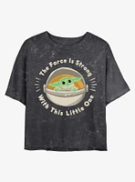 Star Wars The Mandalorian Little One Mineral Wash Crop Girls T-Shirt