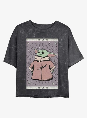 Star Wars The Mandalorian Child Tarot Mineral Wash Crop Girls T-Shirt