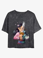 Disney Mulan Anime Mineral Wash Crop Girls T-Shirt