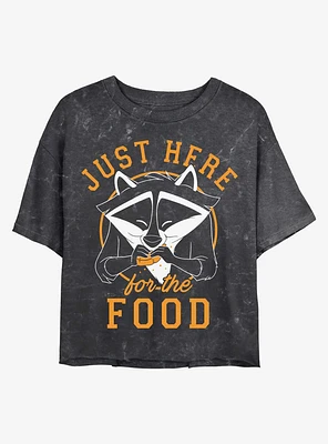 Disney Pocahontas Meeko Here For Food Mineral Wash Crop Girls T-Shirt
