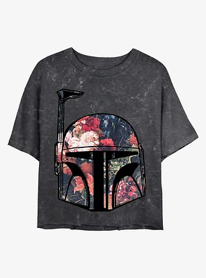 Star Wars Bobba Floral Mineral Wash Crop Girls T-Shirt