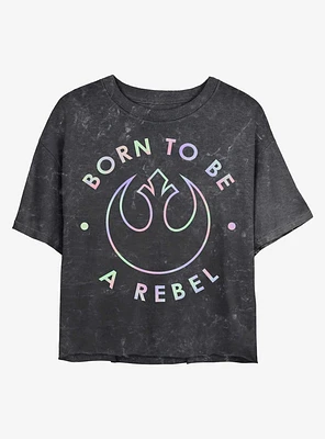 Star Wars Born To Be A Rebel Mineral Wash Crop Girls T-Shirt