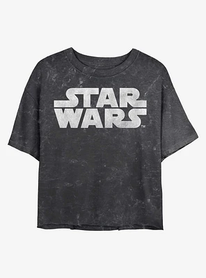 Star Wars Logo Mineral Wash Crop Girls T-Shirt